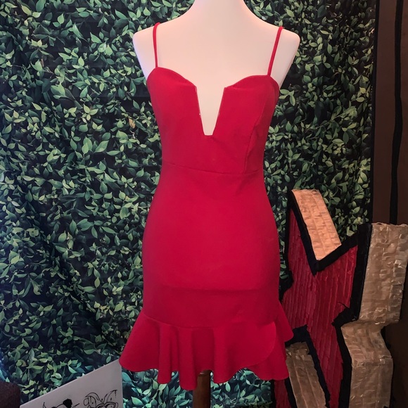 Spring red dress - Picture 2 of 3